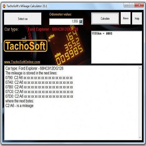 Tachosoft\'s Mileage calculator 23.1 Tachosoft V23.1 Software Tac